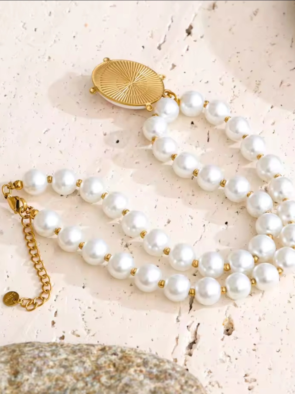 Vintage Rose Pearl Floral Gold Necklace - Picture 9 of 14